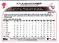 2022 Topps Chrome Update Purple Refractor Kyle Schwarber #USC121