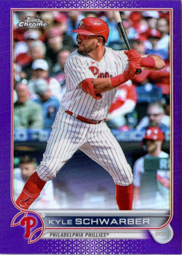 2022 Topps Chrome Update Purple Refractor Kyle Schwarber #USC121