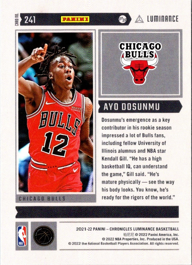 2021 Panini Chronicles Ayo Dosunmu