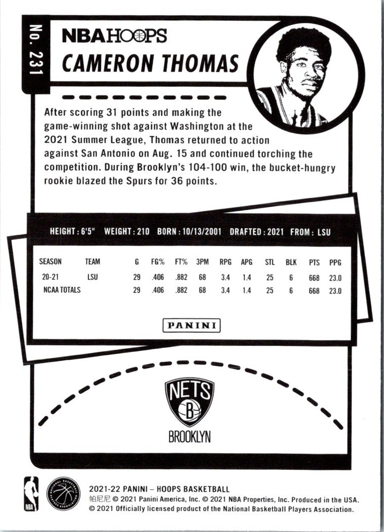 2021 Hoops Red Backs Cameron Thomas