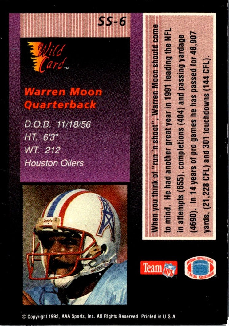 1992 Wild Card Stat Smashers Warren Moon