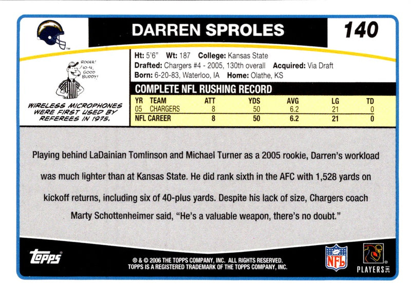 2006 Topps Darren Sproles