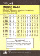 1986 Fleer Update Moose Haas