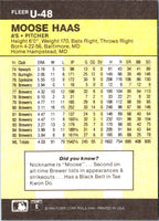 1986 Fleer Update Moose Haas #U-48