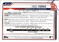 2021 Bowman Prospects Nick Yorke #BP-114