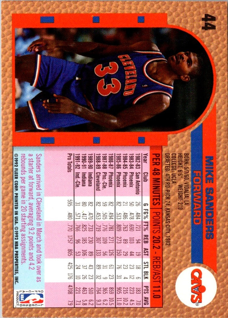 1992 Fleer Mike Sanders