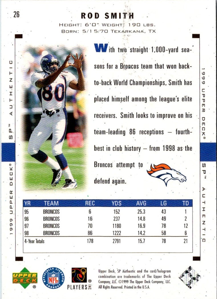 1999 SP Authentic Rod Smith