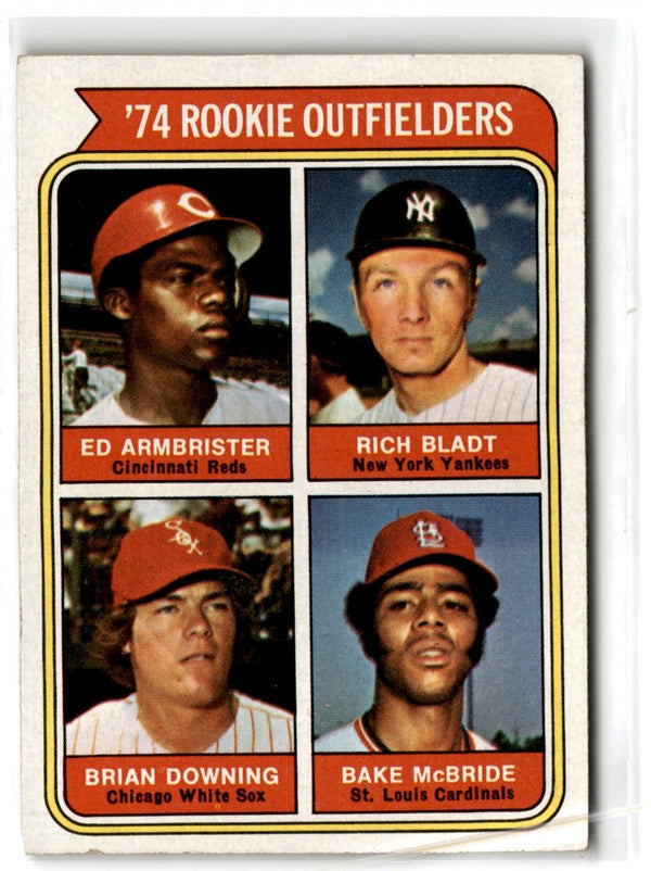 1974 Topps Rookie Outfielders - Ed Armbrister/Rich Bladt/Brian Downing/Bake McBride #601 Rookie