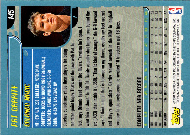 2001 Topps Pat Garrity