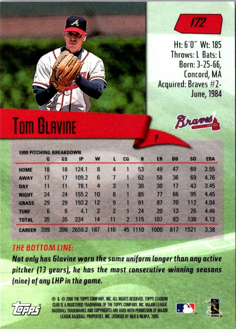 2000 Stadium Club Tom Glavine
