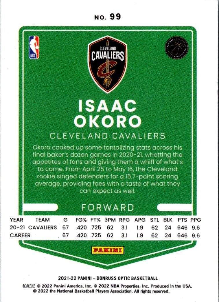 2021 Donruss Optic Isaac Okoro