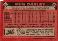 1986 Topps Ken Dayley #607