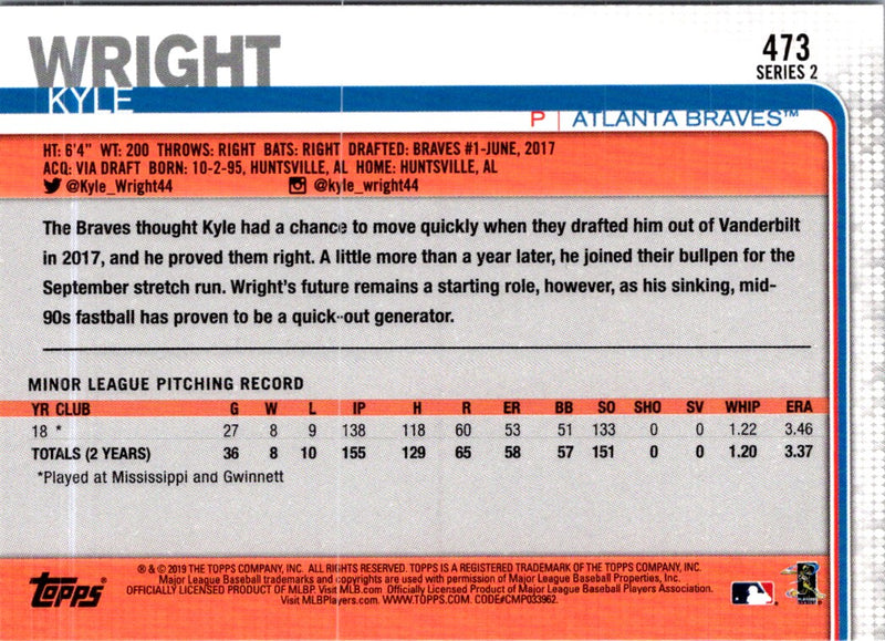 2019 Topps Kyle Wright