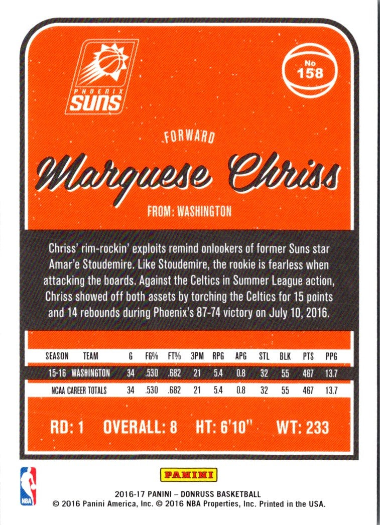 2016 Donruss Marquese Chriss