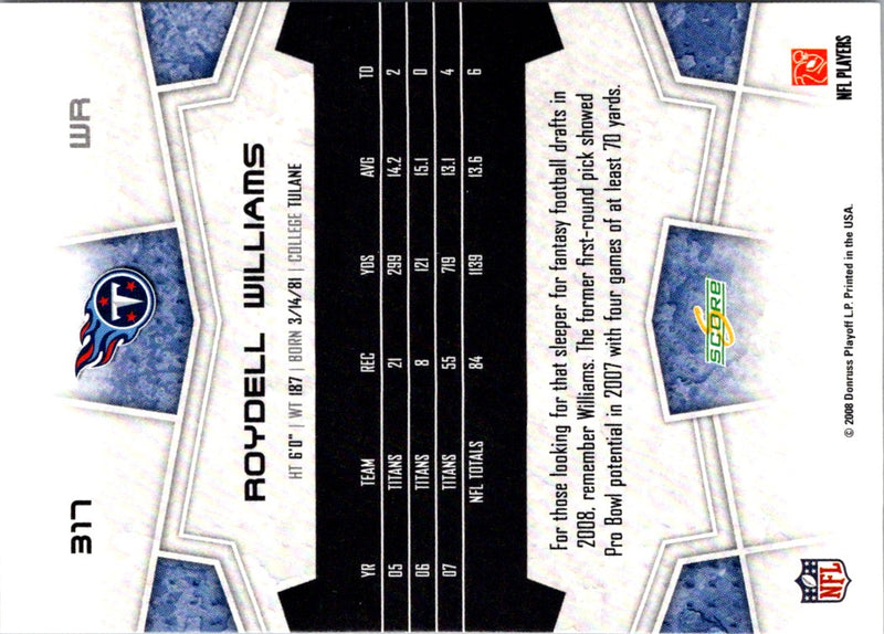 2008 Score Roydell Williams