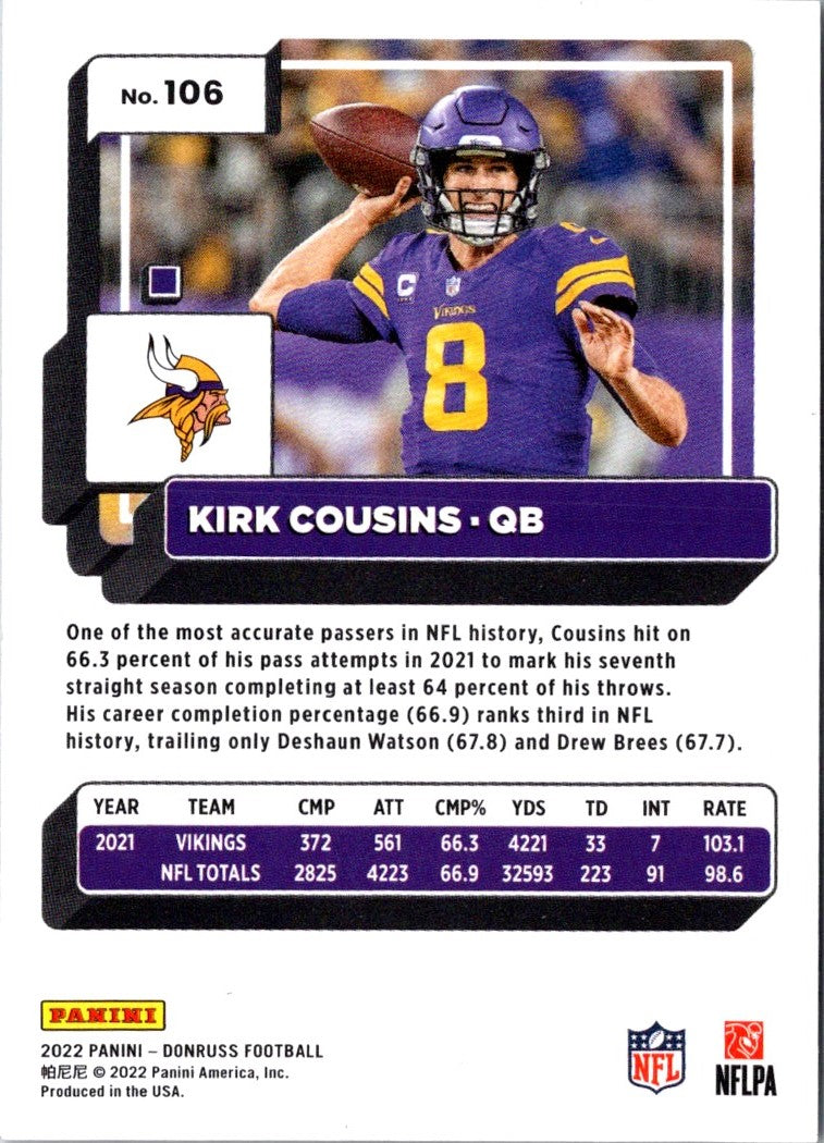 2022 Donruss Kirk Cousins