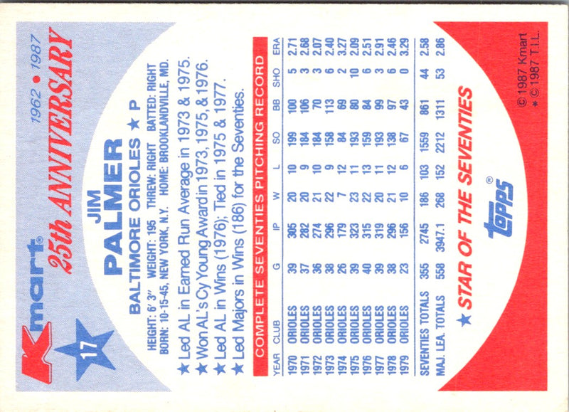 1987 Topps Kmart 25th Anniversary Hank Aaron