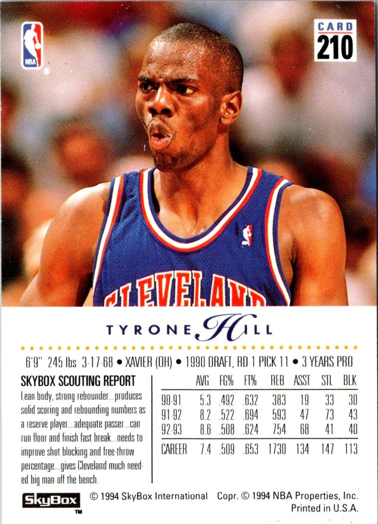 1993 SkyBox Tyrone Hill