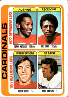 1978 Topps Terry Metcalf/Mel Gray/Roger Wehrli/Mike Dawson #523