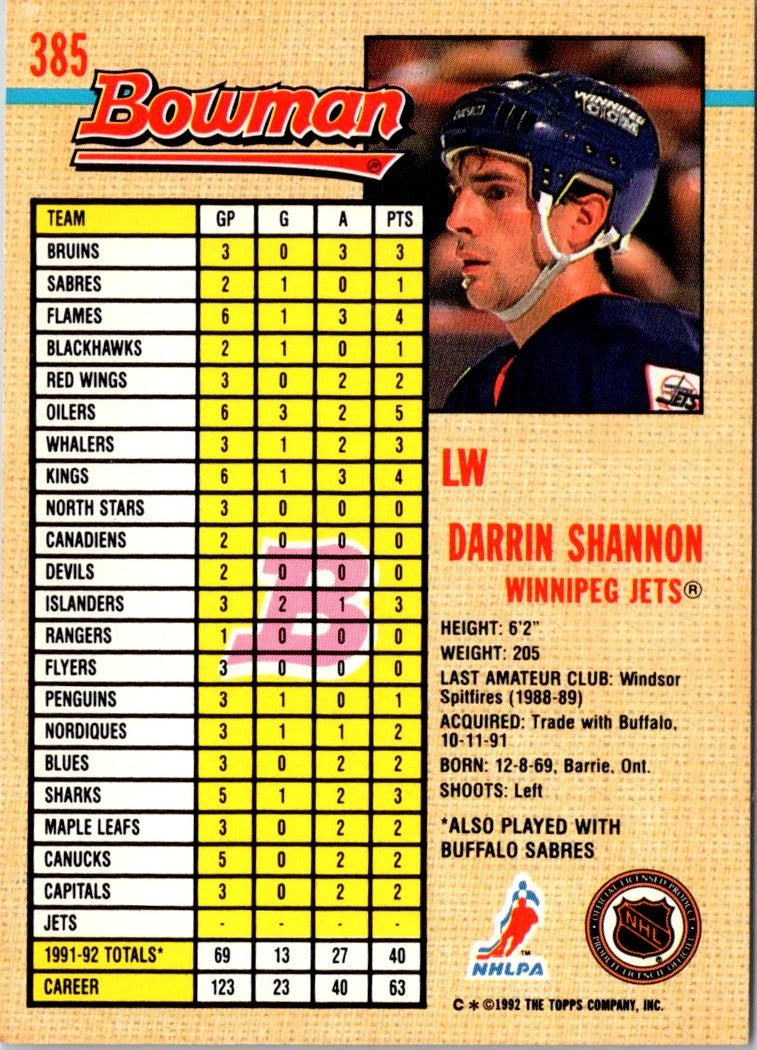 1992 Bowman Darrin Shannon