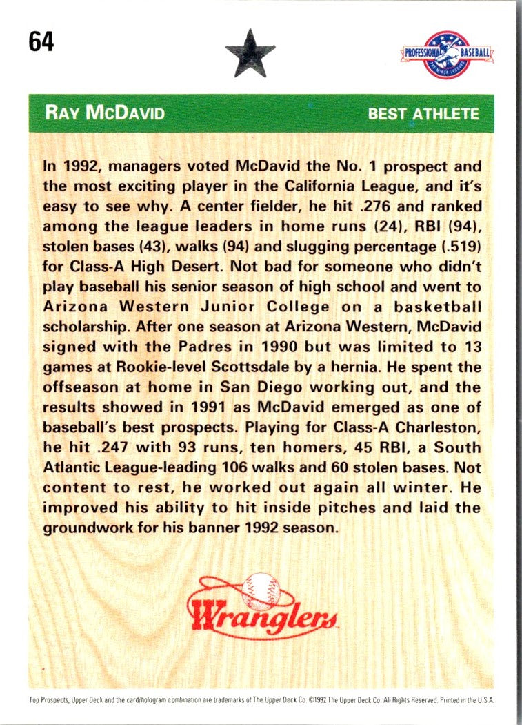 1992 Upper Deck Minors Ray McDavid