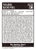 1994 Conlon Collection TSN Burgundy Mark Koenig #1121