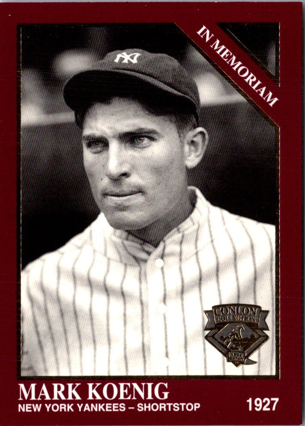 1994 Conlon Collection TSN Burgundy Mark Koenig #1121