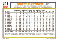 1992 Topps Traded Scott Fletcher #34T