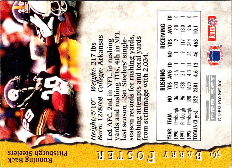 1993 Score Barry Foster