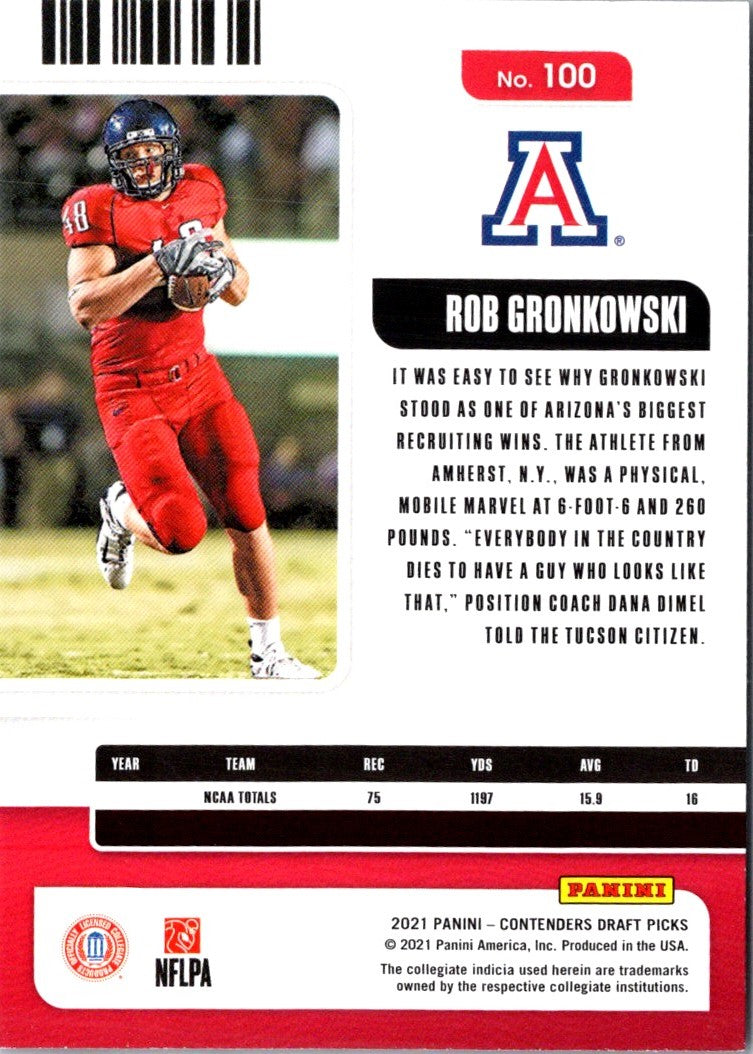 2021 Panini Contenders Draft Picks Game Ticket Red Rob Gronkowski