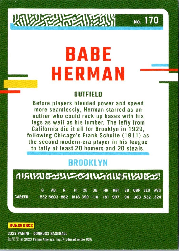 2023 Donruss Holo Blue Babe Herman