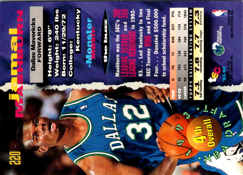 1993 Stadium Club Jamal Mashburn