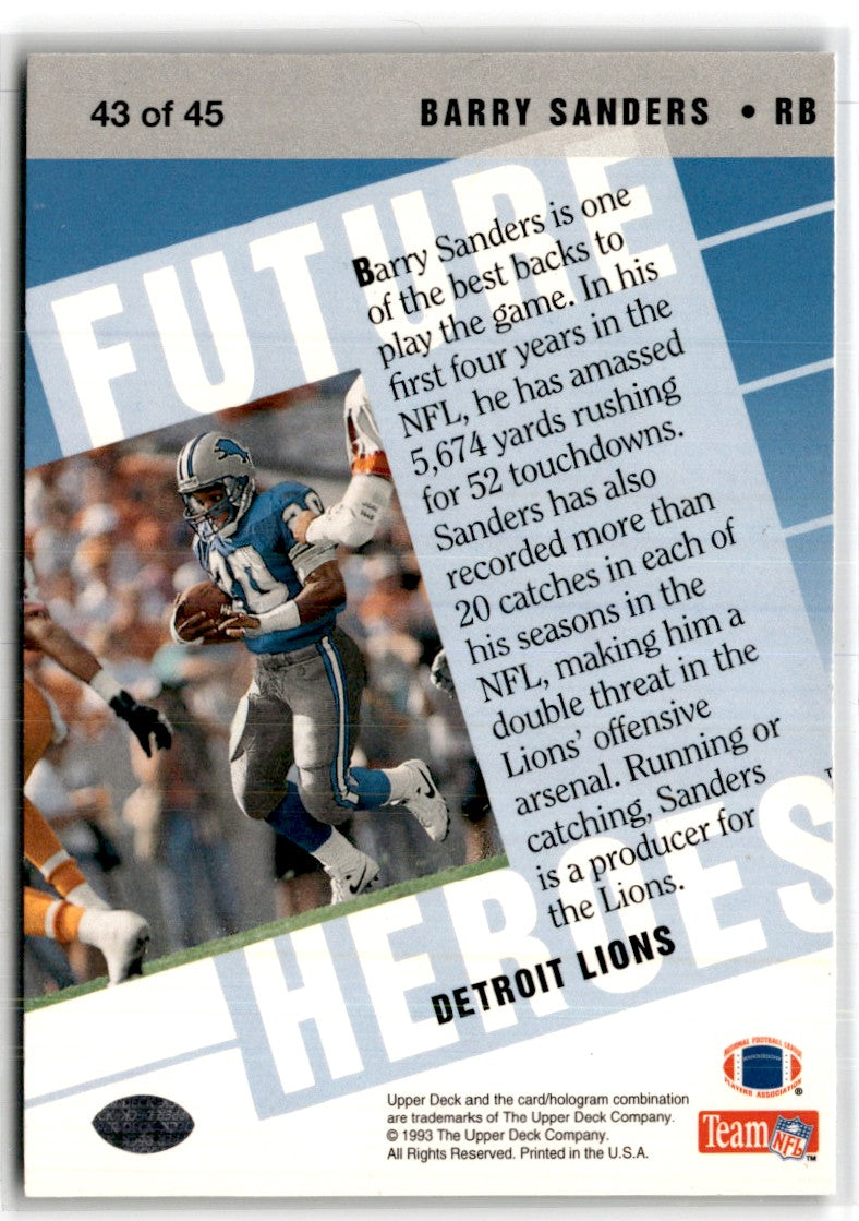 1993 Upper Deck Future Heroes Barry Sanders