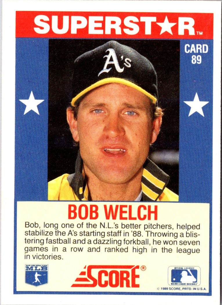 1989 Score Baseball's 100 Hottest Players Bob Welch