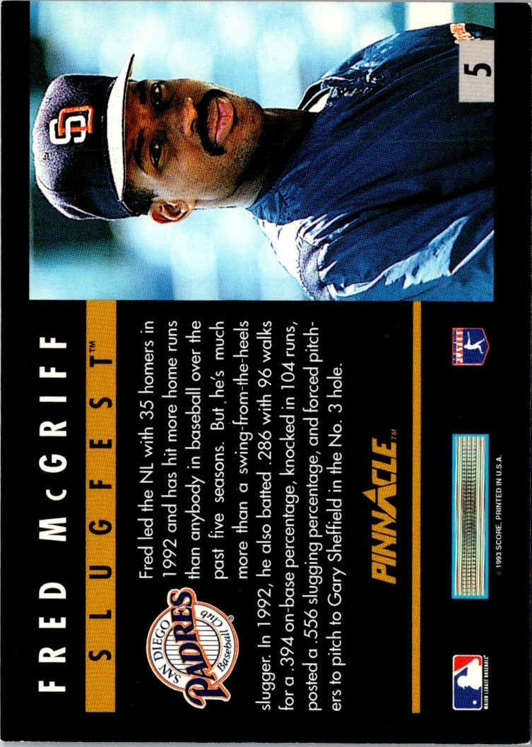 1993 Pinnacle Slugfest Fred McGriff