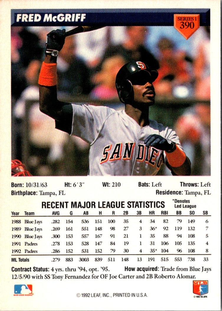 1993 Donruss Fred McGriff