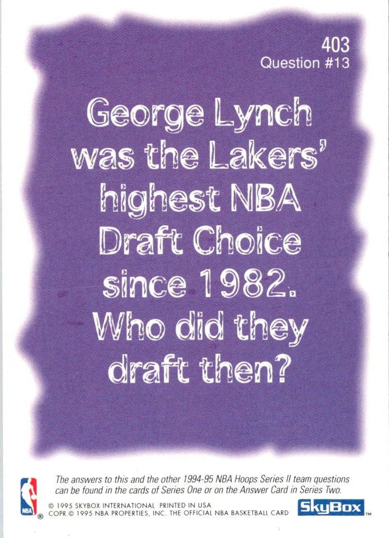 1994 Hoops Los Angeles Lakers