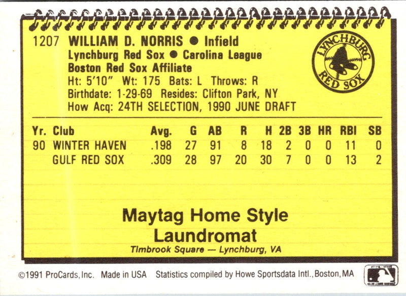 1991 ProCards Bill Norris