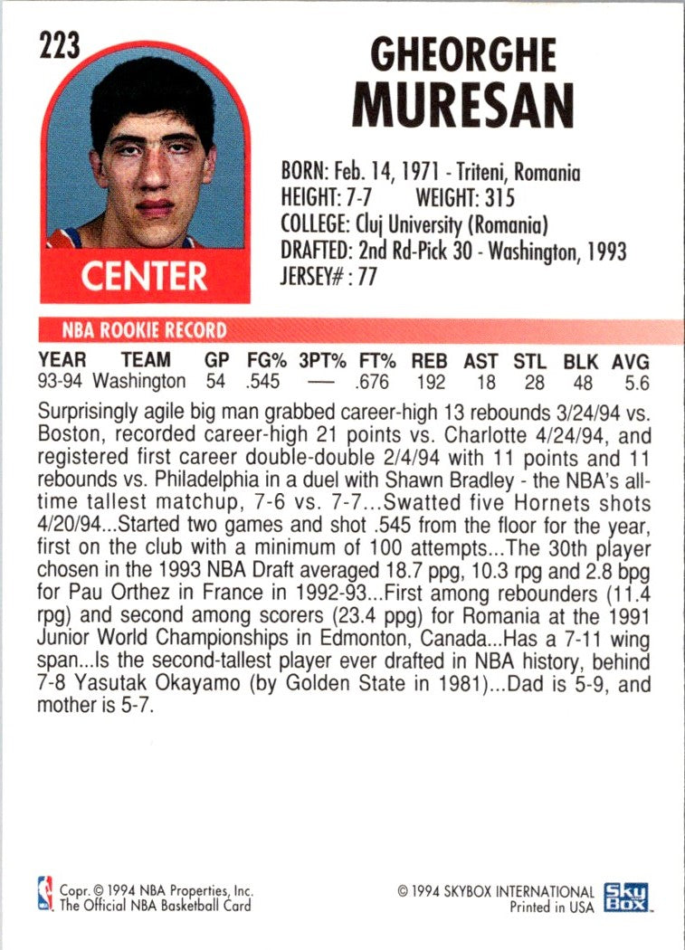 1994 Hoops Gheorghe Muresan