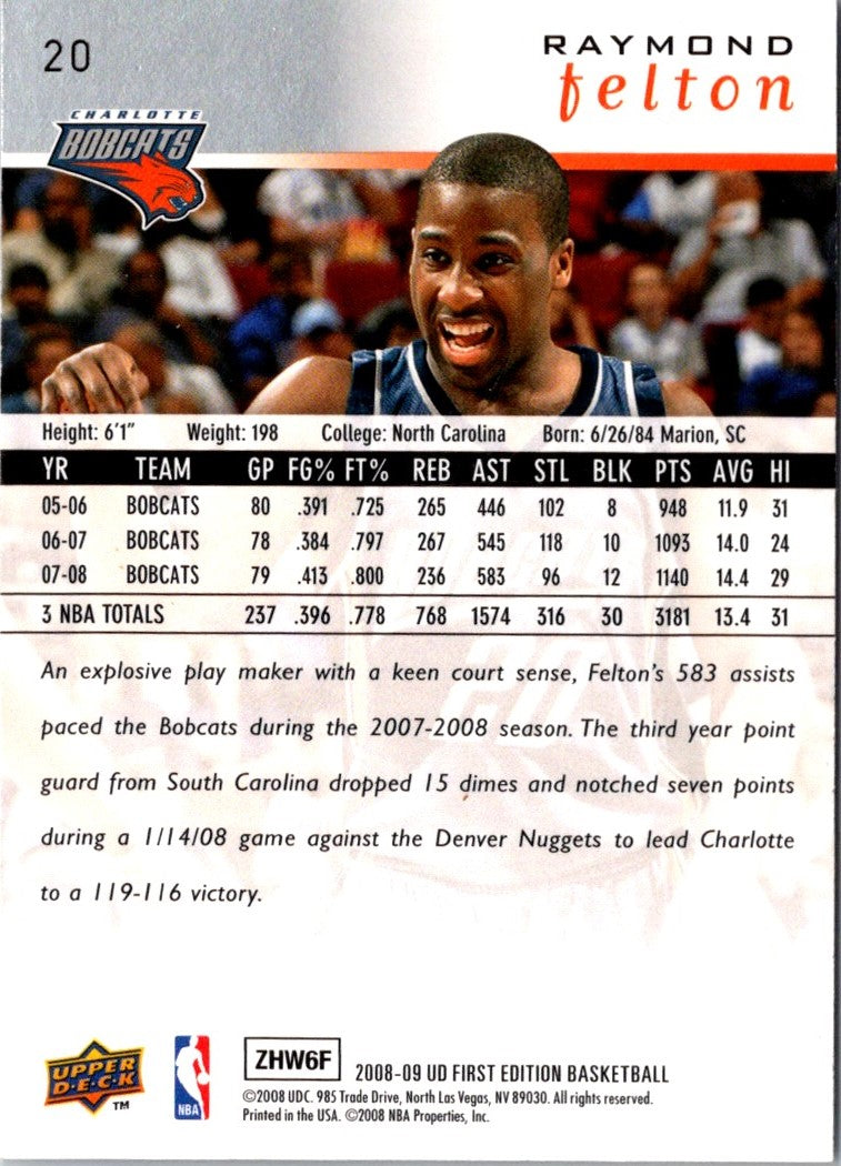 2008 Upper Deck Raymond Felton