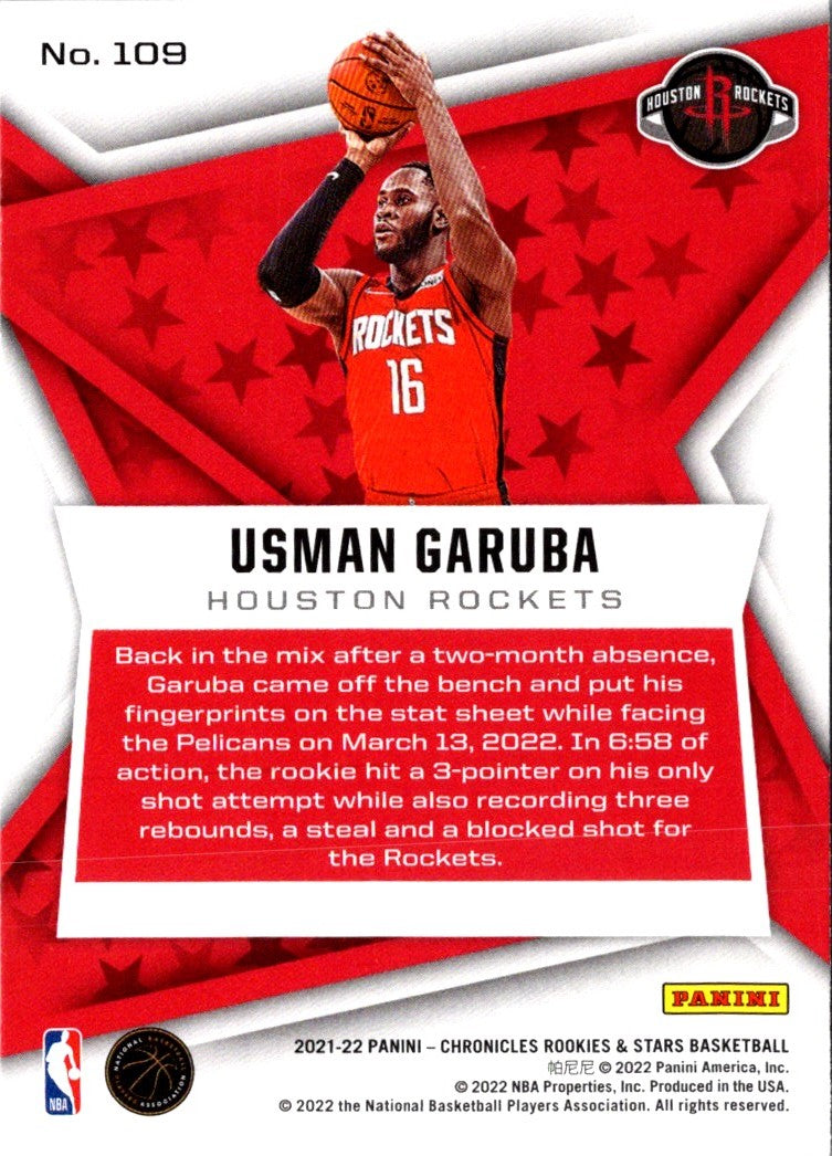 2021 Panini Chronicles Red Usman Garuba