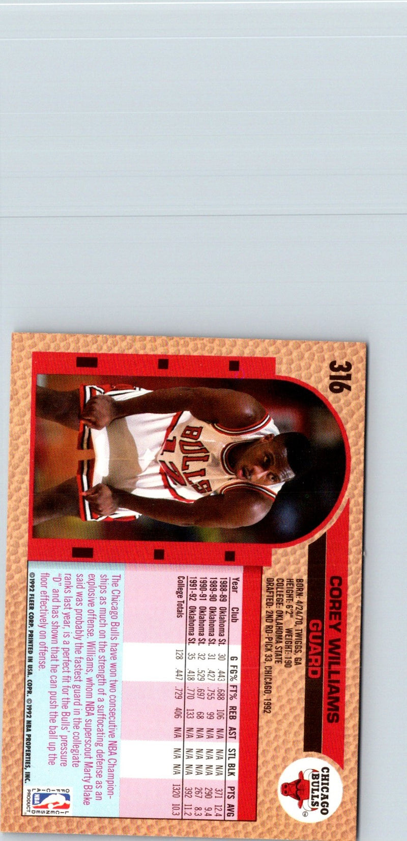 1992 Fleer Corey Williams
