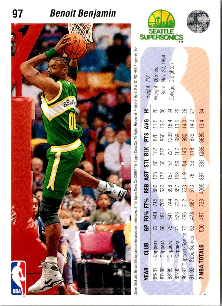1992 Upper Deck Benoit Benjamin