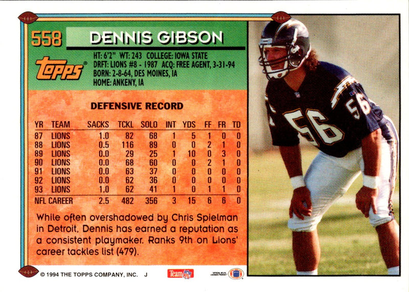 1994 Topps Dennis Gibson