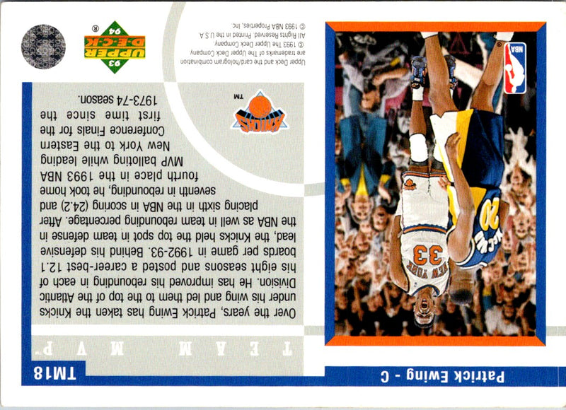 1993 Upper Deck Team MVP Patrick Ewing