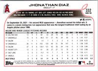 2022 Topps Jhonathan Diaz #332 Rookie