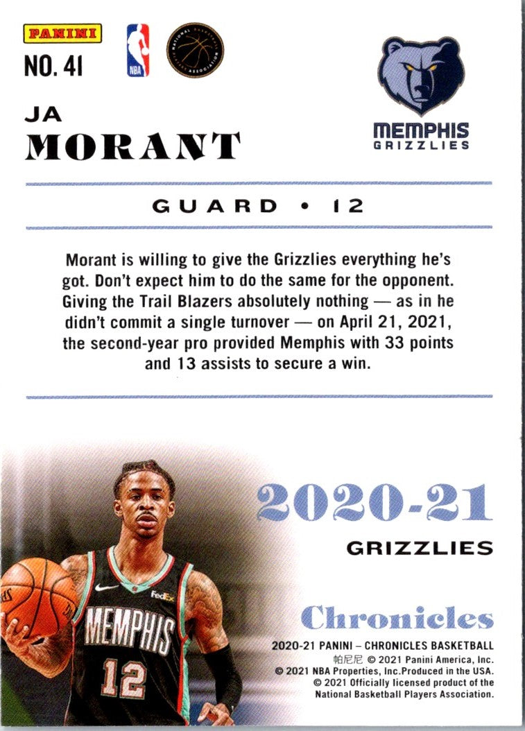 2021 Panini Flawless Collegiate Ja Morant
