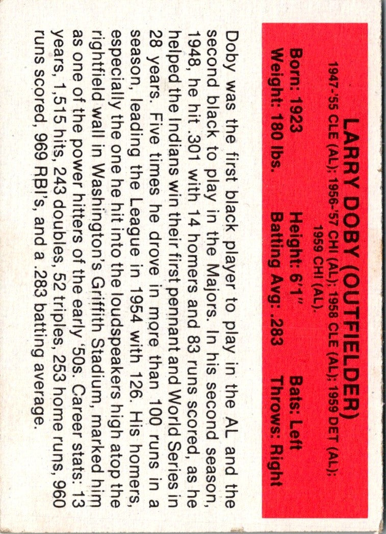 1987 Hygrade All-Time Greats Larry Doby