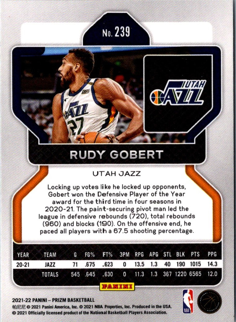 2021 Panini Prizm Blue Rudy Gobert