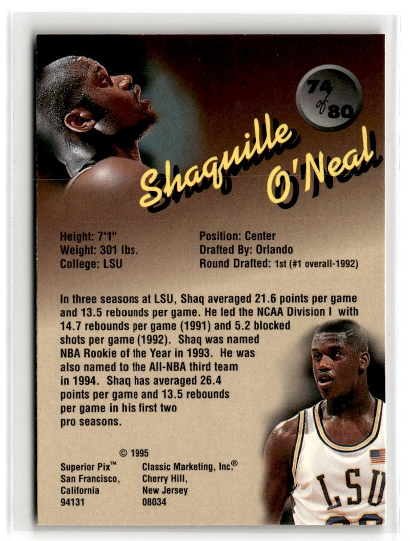 1995 Classic Superior Pix Shaquille O'Neal